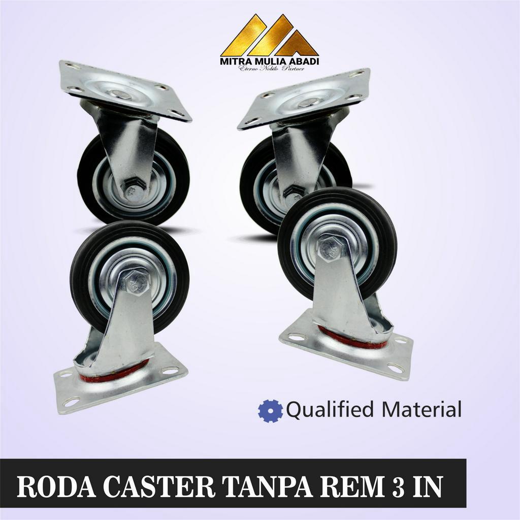 Roda Karet stop and go 3&quot; Roda Etalase Swifel 3 Inch 75 mm