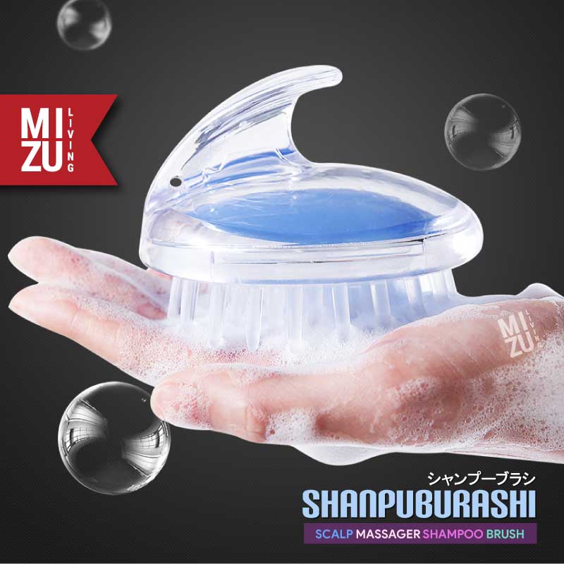 MIZU SHANPUBURASHI Scalp Massager Shampoo Brush Sisir Keramas Silikon Premium Sisir Pijit Kulit Kepala Sisir Rambut Sikat Cuci Rambut Ketombe