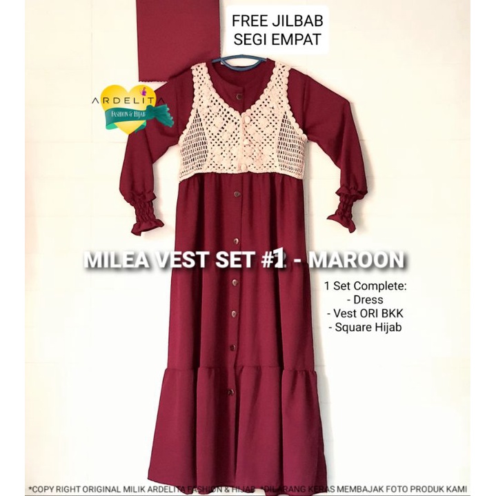 LIMITED EDITION FREE HIJAB MILEA SET VEST ORI BKK