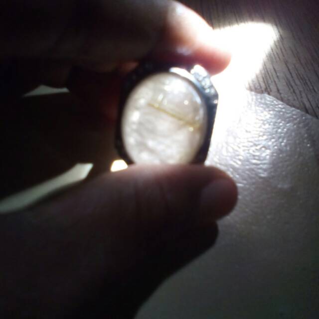 Cincin Batu Permata Natural Kecubung Rambut Emas