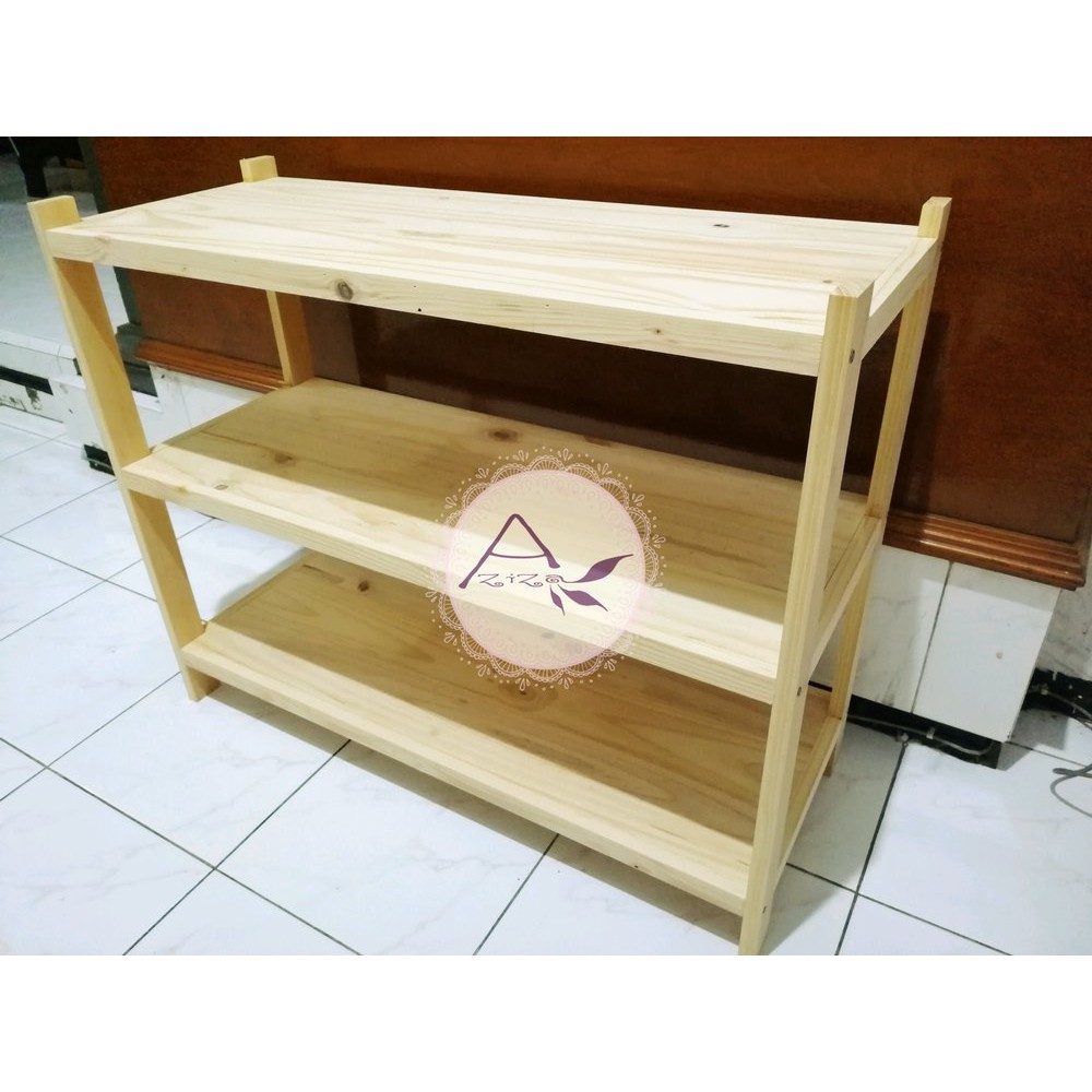 Rak Susun Kayu Meja TV Serbaguna Jati Belanda Rak Mainan Sepatu Termurah