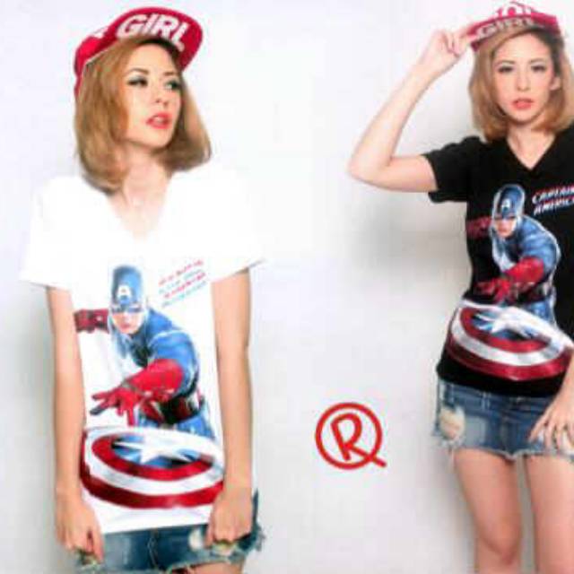 JUAL KAOS MURAH ADEM OREENJY - KAOS OREENJY CAPTAIN AMERICA S-L