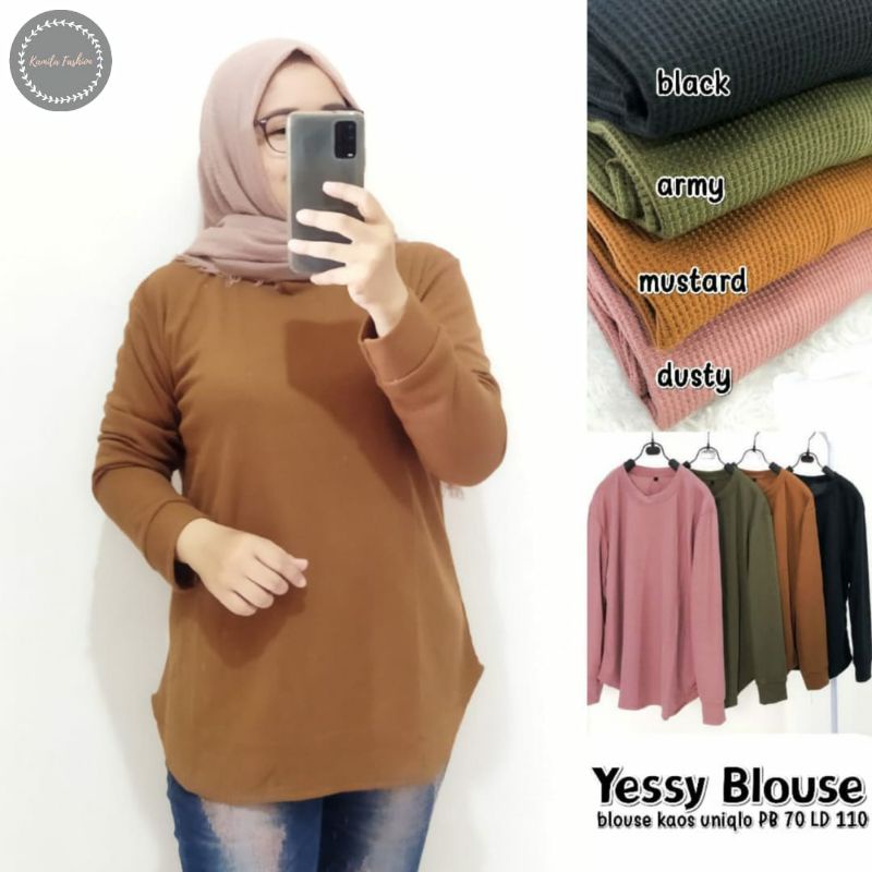 yessy blouse kaos uniqlo