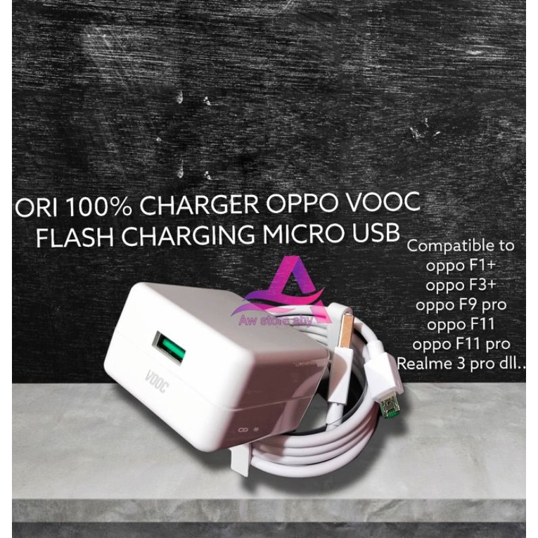 ORIGINAL CHARGER OPPO MICRO USB VOOC OPPO R5 F11 F11 PRO F1+ F3+ F9 PRO REALME 3 PRO (R17 100%)