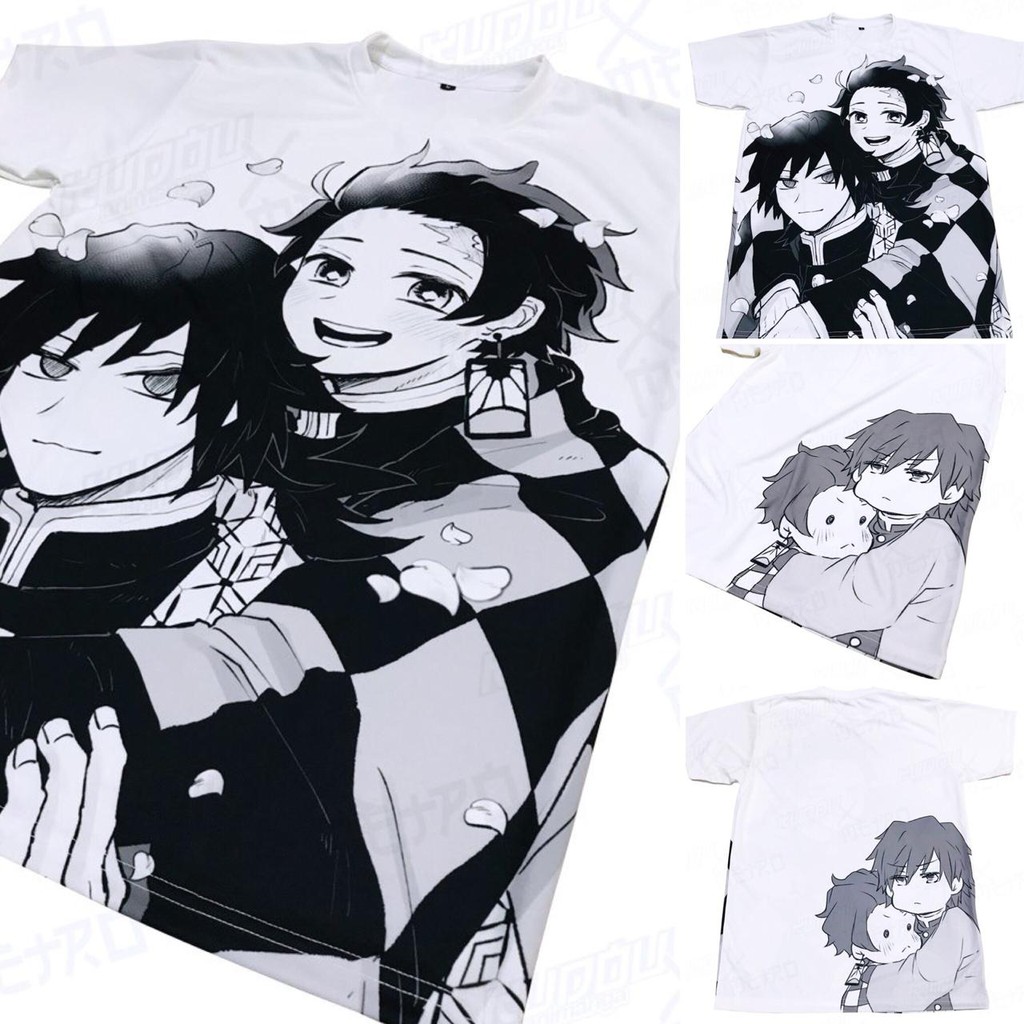 Kaos Tanjiro X Giyuu Black White Dryfit