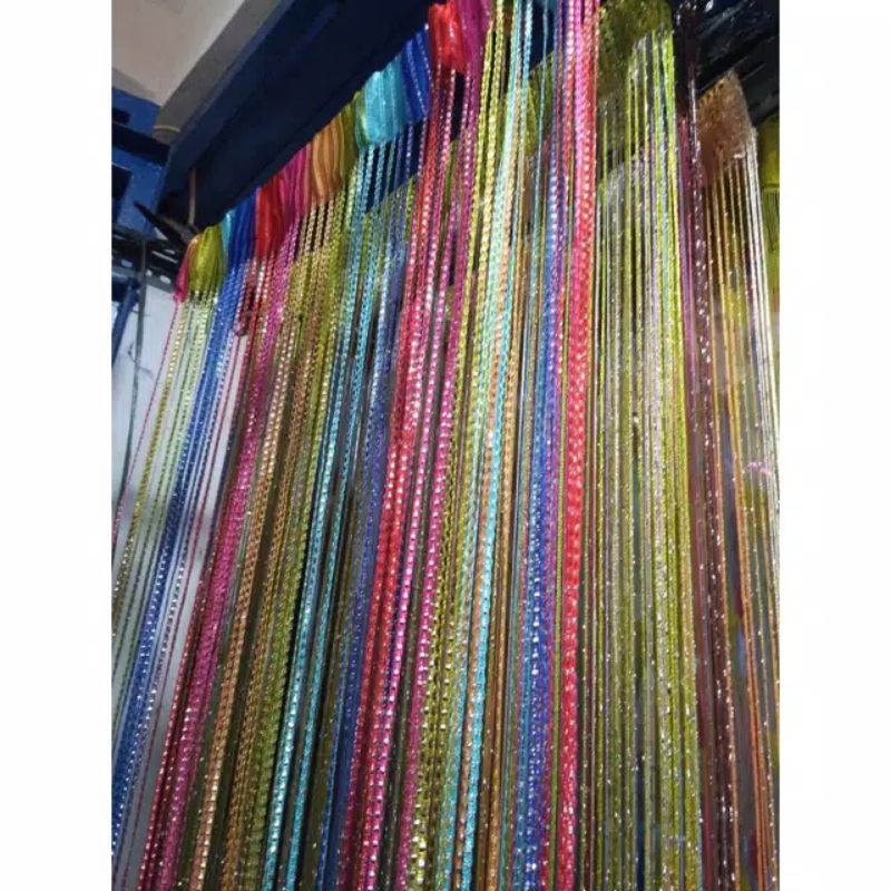 TIRAI GLITER RAINBOW/DEKORASI TIRAI/TIRAI BENANG GLITER READY KUDUS