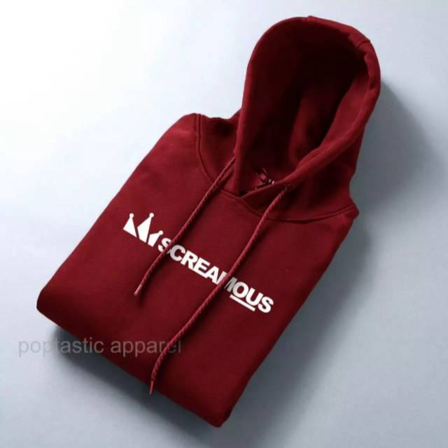 sweater hoodie merah maroon