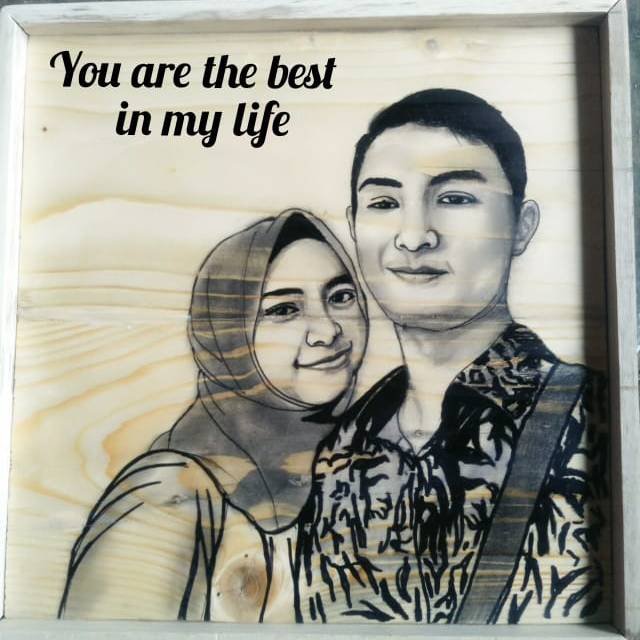 Lukisan wajah kayu jati belanda