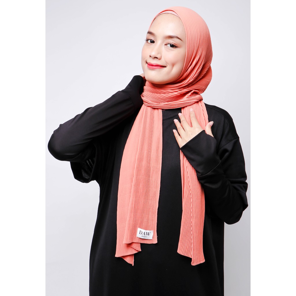 Daw Project DH048 Jilbab Pashmina Plisket Premium Warna Salem Tua
