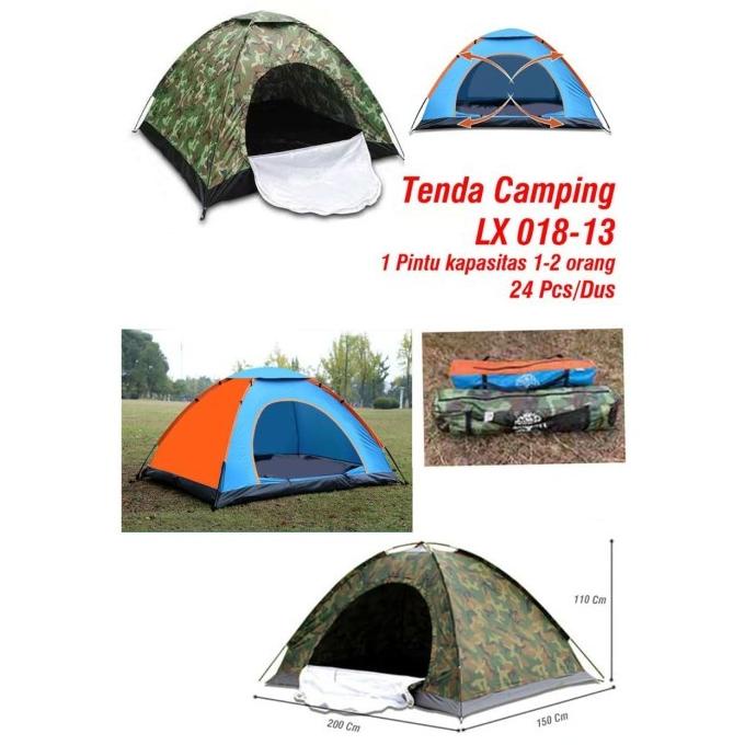TENDA CAMPING LANGSUNG BUKA KAPASITAS 1-2 ORANG SPEEDS ORI LX 018-13 RFED5454EFF