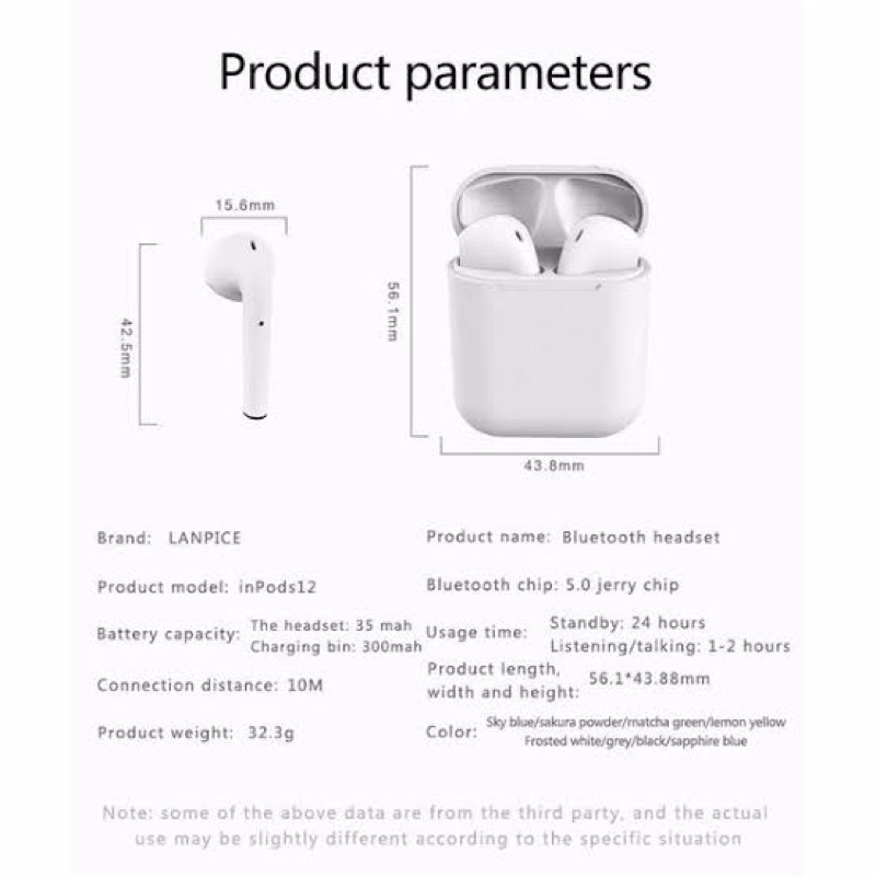 DIJAMIN ENAK!!! Headset Handsfree Earphone HF Bluetooth i12 TWS Macaron Earbuds 5.0 IOS Android Super Bass DIJAMIN-3