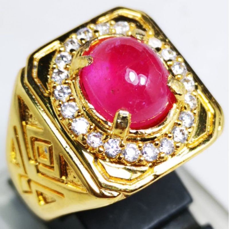 CINCIN PRIA AKIK PERMATA TERMURAH BATU RUBY ASLI NATURAL RING PERAK BANGKOK 926 SIAP PAKAI