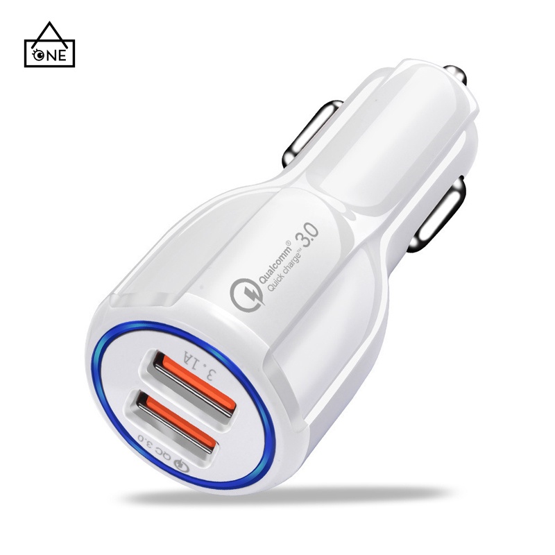 COD❤Car Charger Mobil Fast Charging Dual USB Port  Casan Mobil Motor Quick Adaptor Cable Car Accessories