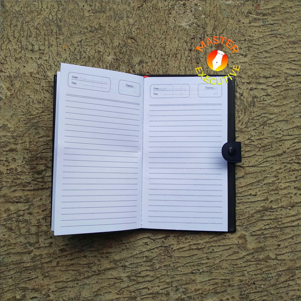 Erica Agenda Kancing Tipis 611 Hitam Black / Planner