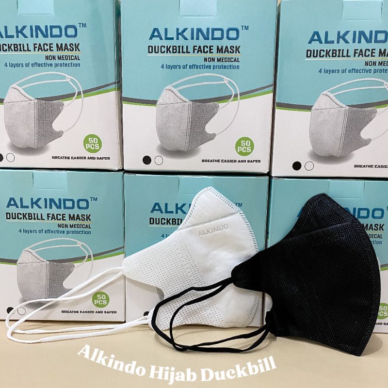 ALKINDO Hijab / CAREION Duckbill 3 PLY / 4 PLY Dewasa isi 50 Pcs Masker Box Medis