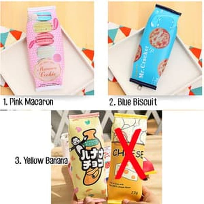 

KOTAK PENSIL LUCU BENTUK SNACK - Biru