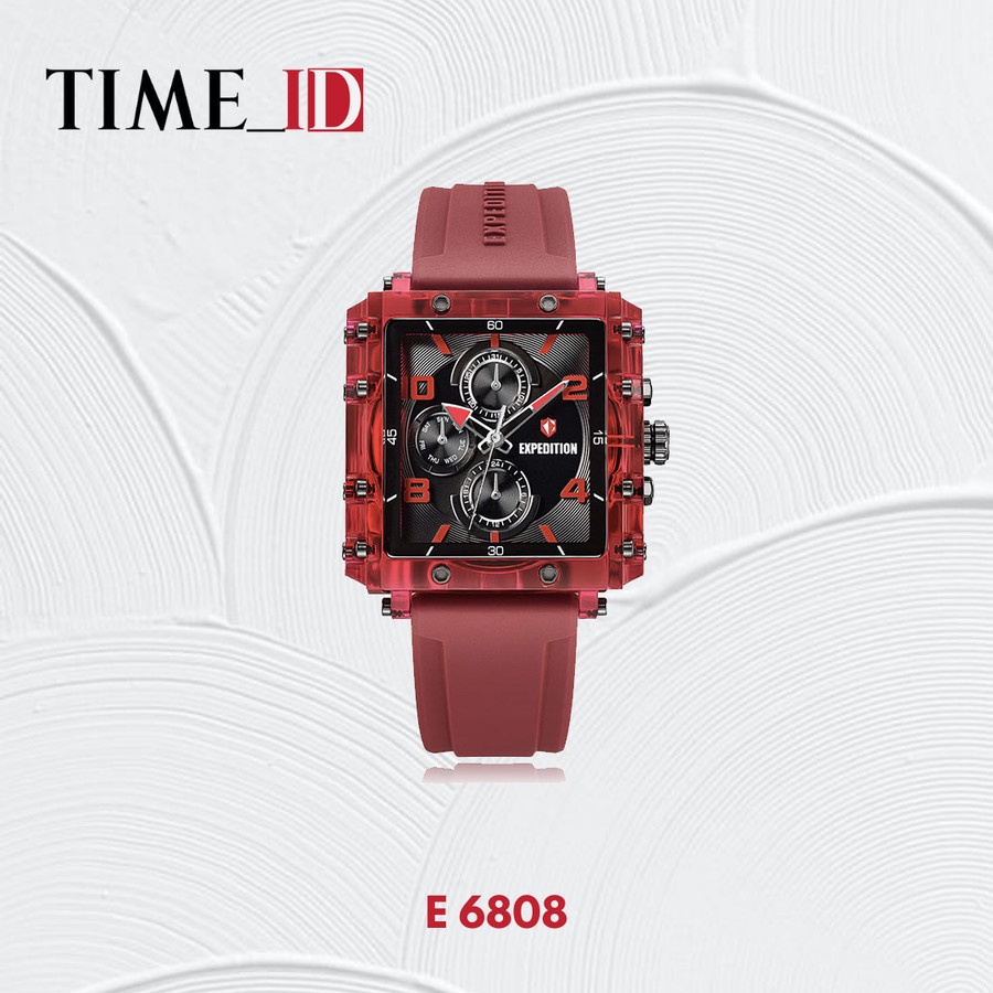 Jam Tangan Expedition E 6808 Red Black Wanita