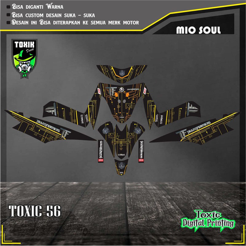 Sticker Decal YAMAHA MIO SPORTY TRANSFORMER HITAM