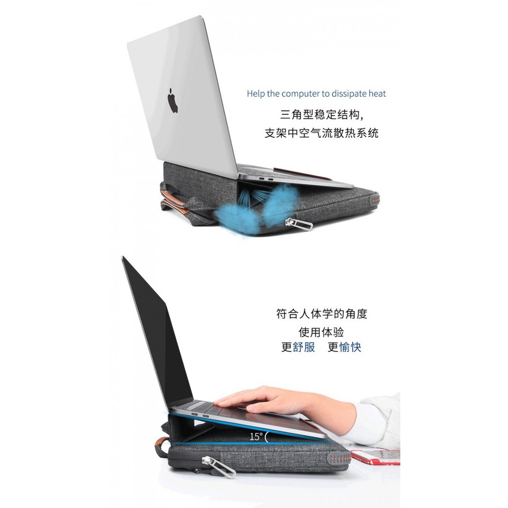 WIWU QB-T1333 15.4 Inch Waterproof Laptop Stand Sleeve Bag