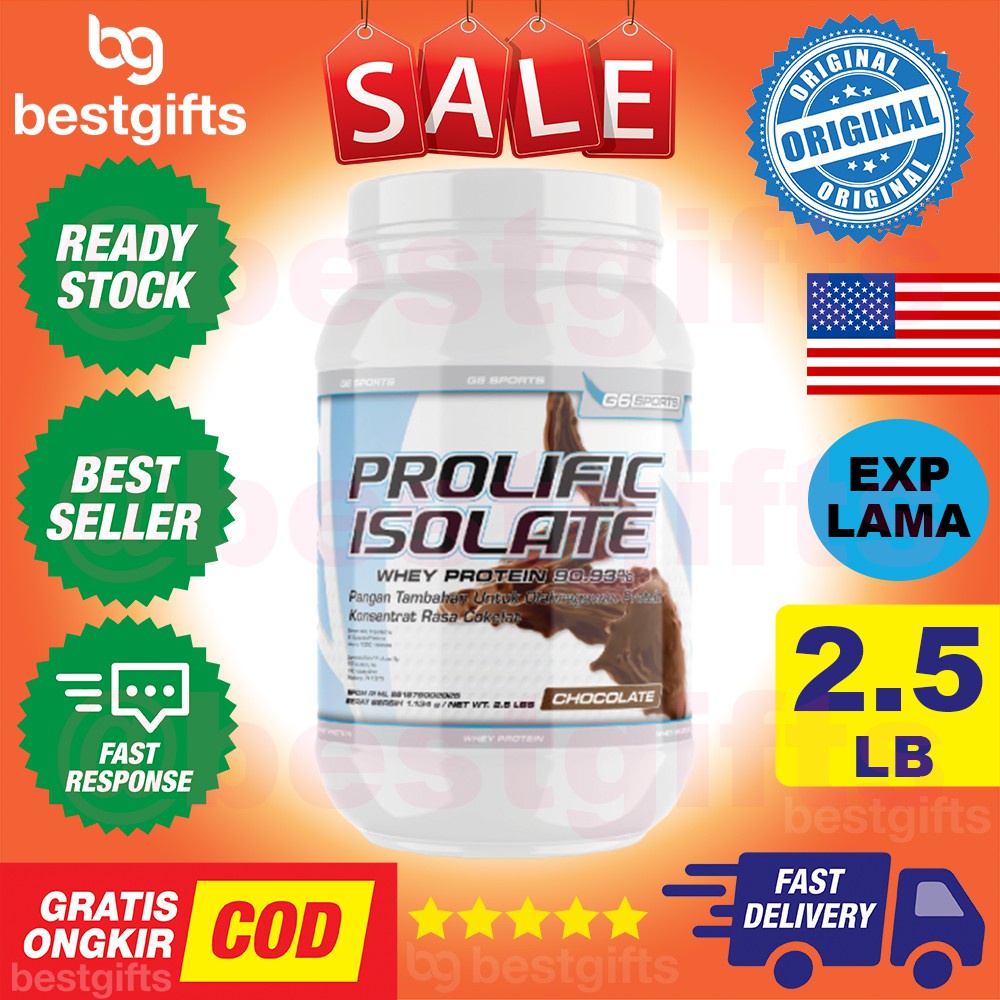 GNC SDC G6 PROLIFIC ISOLATE CHOCOLATE PROTEIN WHEY SUSU SOY SUGAR FAT FREE AMINO BCAA COKLAT 2.5 LB
