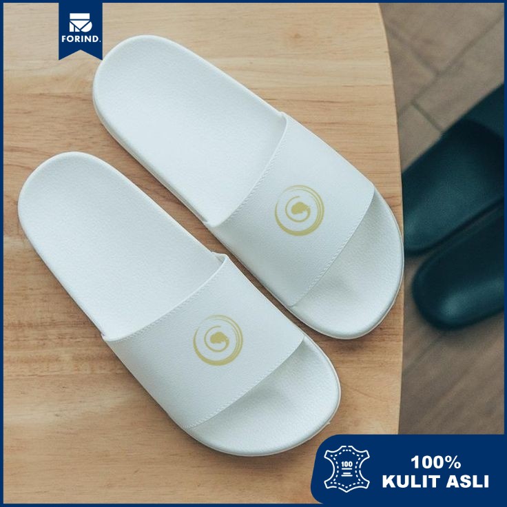 Niels White | Sandal EVA Ringan Slop Santai Simple Pria Men Original Sendal Footwear | Greata FORIND