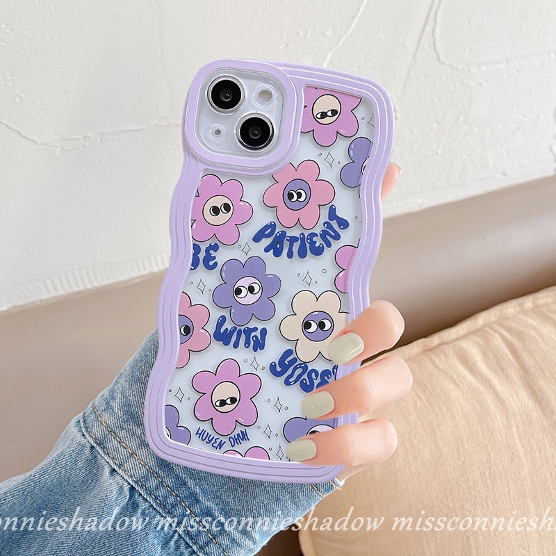 Redmi 9 A1 A1+ 9A 10 9T 10A 9C NFC 10C Redmi Note 10 Note 11 11Pro + Note 10s Note 9 Note 8 Note 11s Note 10Pro Max Cute Ins Korea Cartoon Smiley Flower Soft Wavy Edge Back Cover