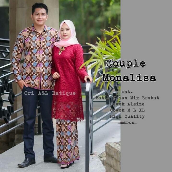 batik couple kebaya monalisa/ couple brukat/ brukat set