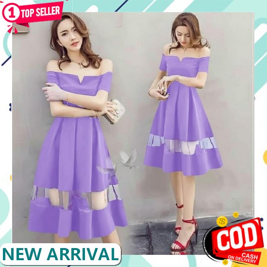 Baju Dress Wanita Natal Trandy Terbaru 2021 Model Kekinian Dress Pesta Kondangan Natalan Imlek Tahun