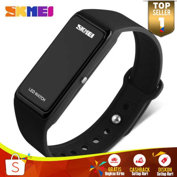 SKMEI Wristband Jam Gelang LED JT 84 Jam Tangan Silicone Berkualitas Penutup Stainless Anti Air