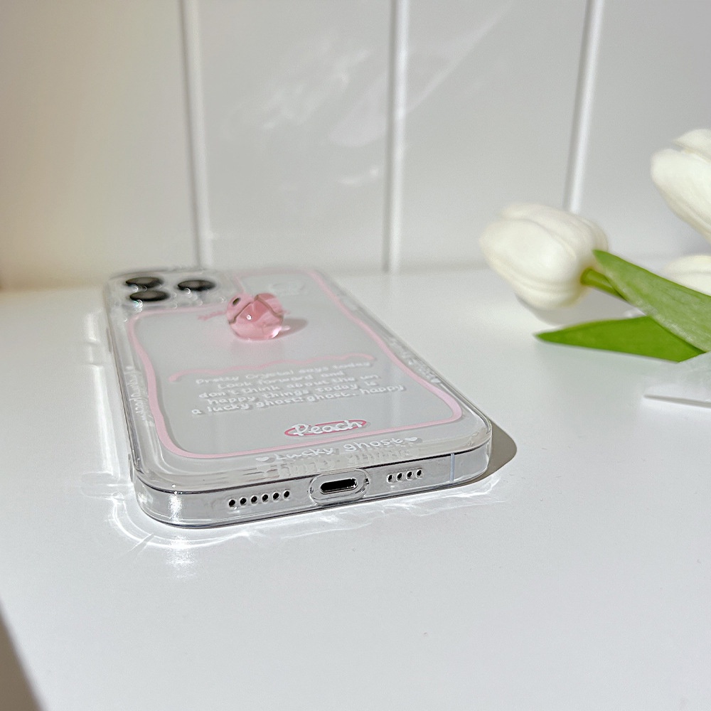 Case Pelindung Transparan Motif Peach 3D Untuk Iphone 13 8 7 Plus SE2 XS XR 12 Mini 11 PRO MAX