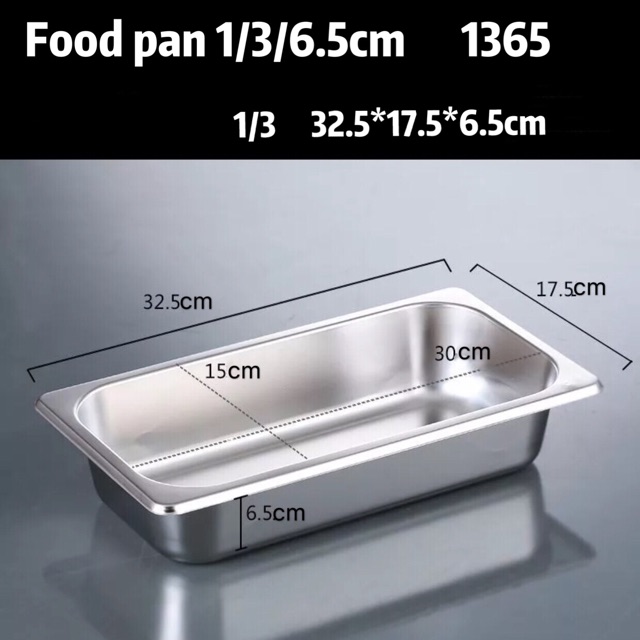 gastronom Food pan 1/3 ke dalam 6.5cm wadah penyimpan 1365 stainless steel