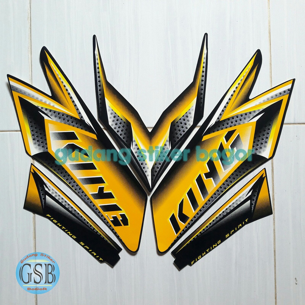 stiker lis motor Yamaha rx king 2008 kuning