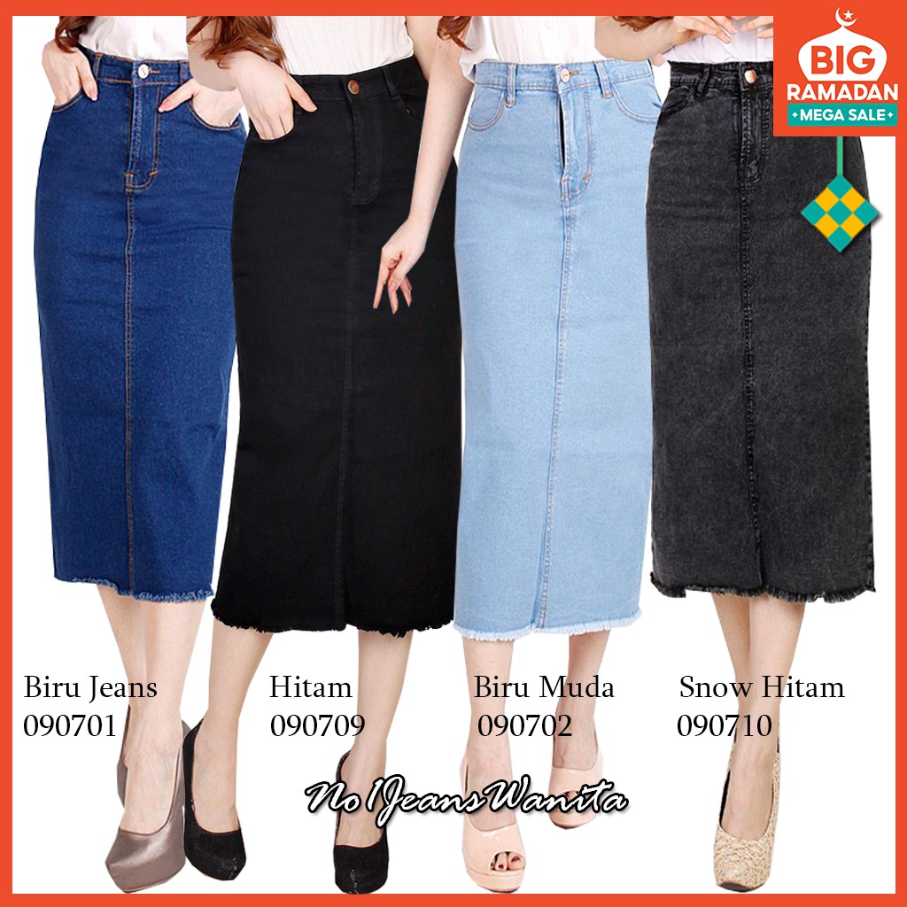  BISA COD Rok  Jeans  Span Wanita  Rok  Span Jeans  Wanita  