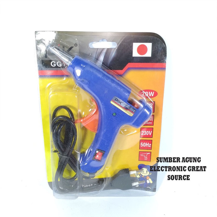 PIK Glue Gun 20W Alat Tembak Lem Bakar GG118 Saklar Blue Cepat Panas