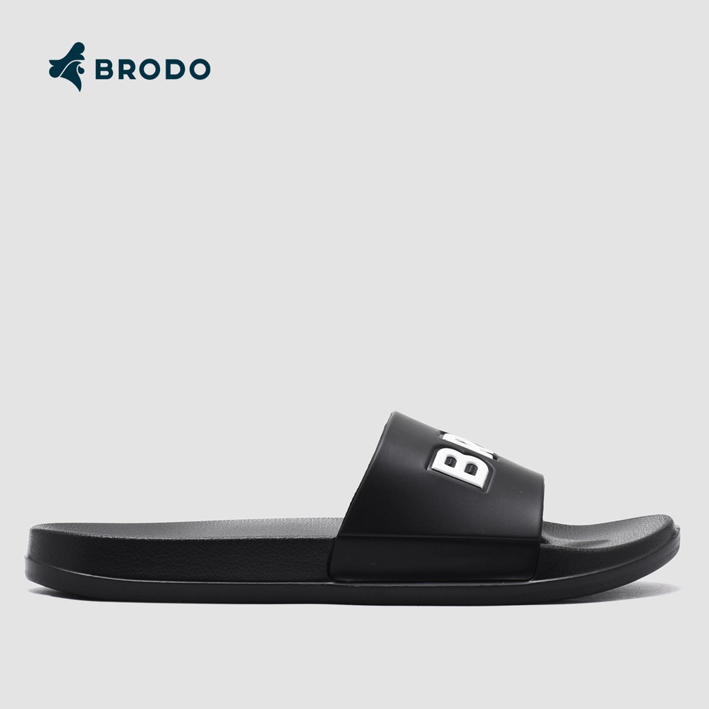 Sandal Slide Pria - Sandal Slip On Pria Casual | BRODO - Sandal Broslides BRO-DO Black White