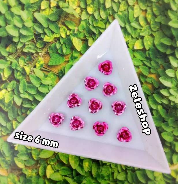 RESIN BUNGA BESI SIZE 6 MM dan 8 MM ISI 24 pcs | BAHAN TASBIH DIGITAL | DECO CASE