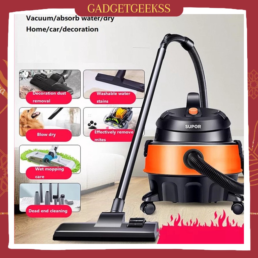 Vakum Penyedot Debu Basah Kering 15L Vakum Cleaner Wet Dry Daya Sedot Kuat 1200watt Supor Vacuum