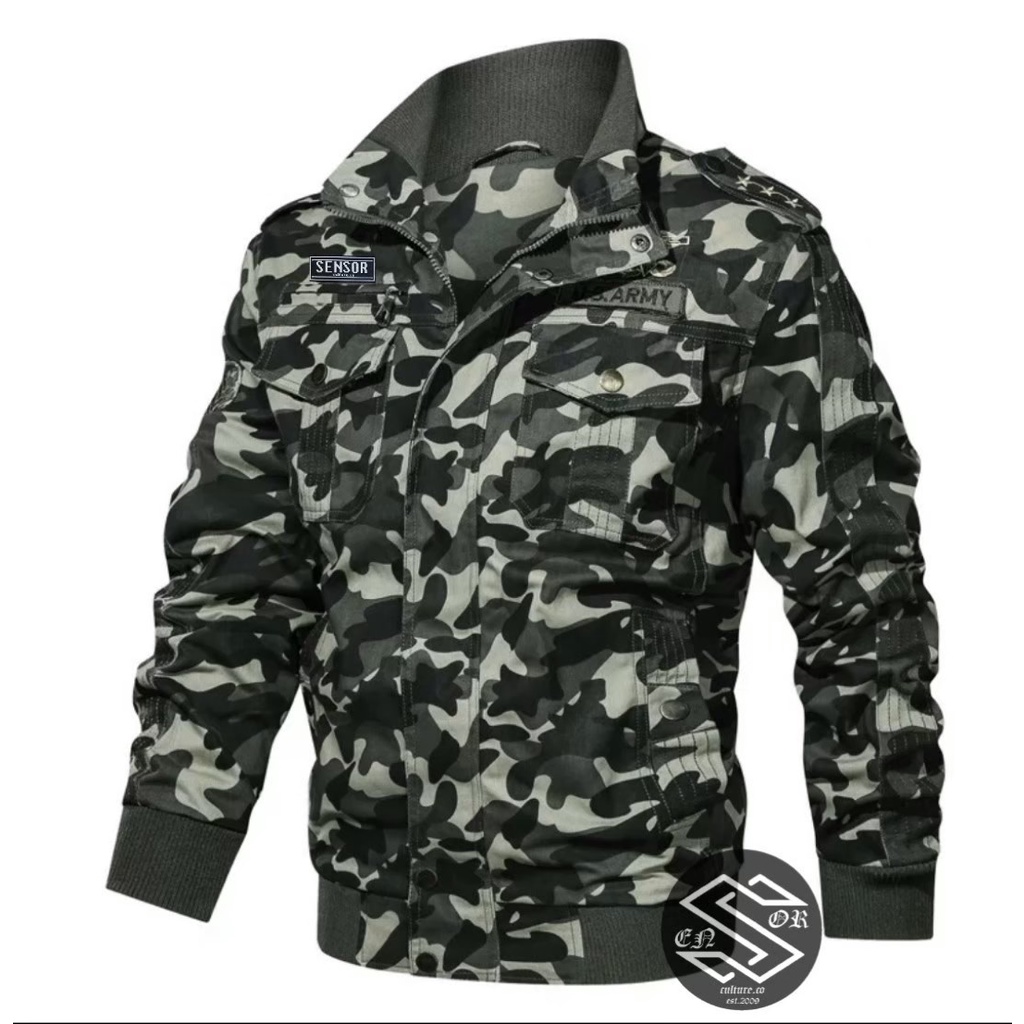 AKN - JAKET BOMBER PRIA / JAKET BOMBER CAMO LORENG / JAKET BOMBER ELEGANT BIG SIZE JUMBO XXL