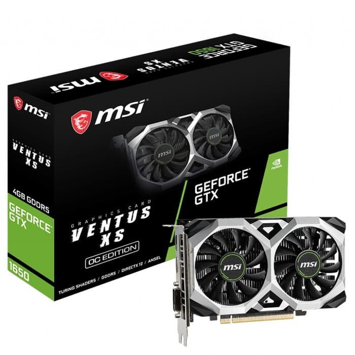 VGA MSI GeForce GTX 1650 VENTUS XS OC 4GB DDR6- MSI GTX1650 4GB