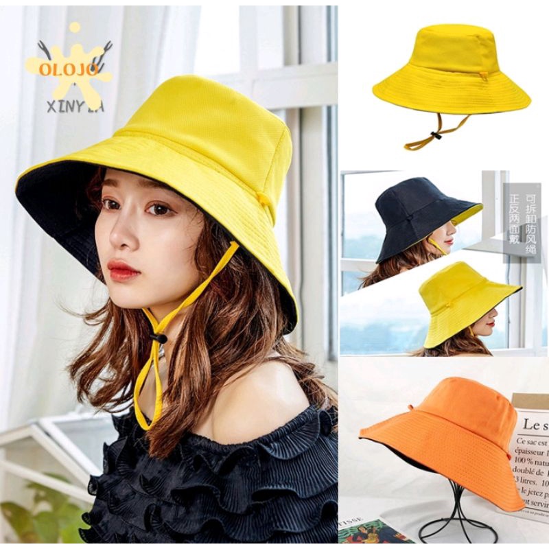 Topi Bucket Wanita / Topi Bucket Wide Fisherman Gaya Korea Untuk Wanita - Lestari Fashion New