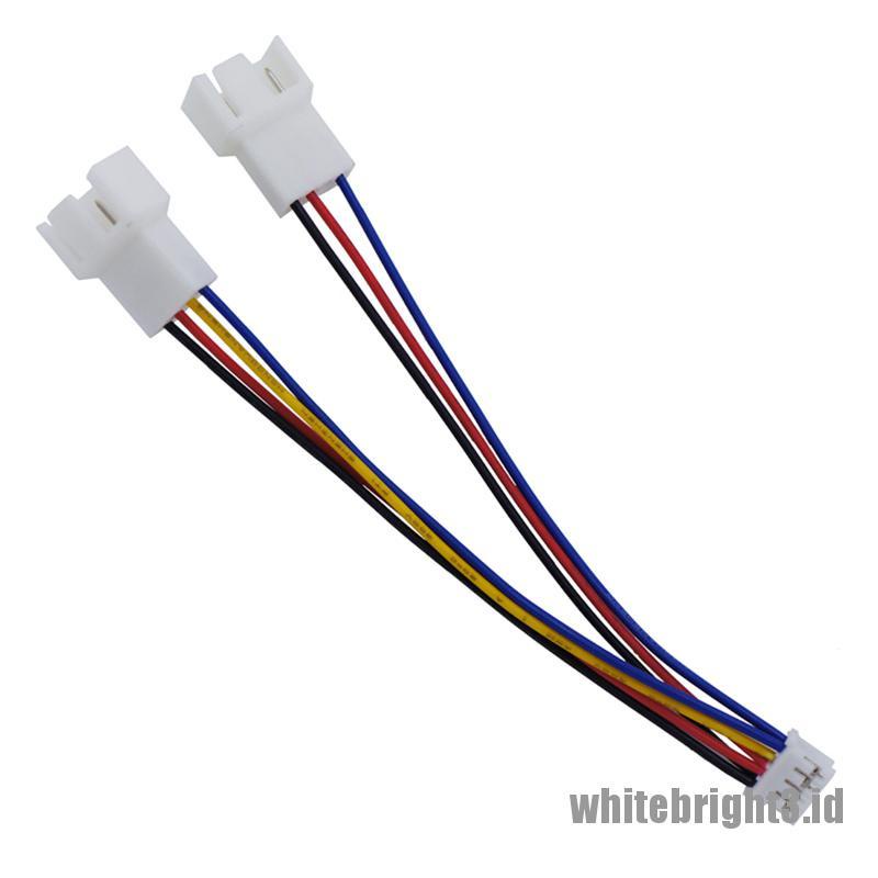 &lt; White3 &gt; Kabel Power Kipas Angin 12cm PH2.0 4Pin Ke Double 3Pin / 4Pin Bahan PVC