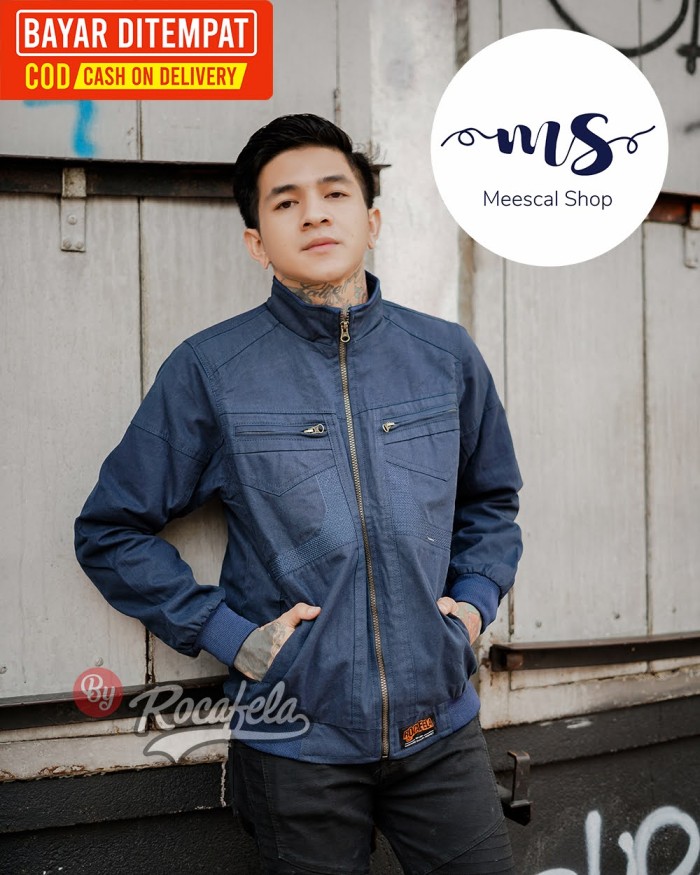 Jaket Pria Rocafela 100% Original Distro / Jaket Canvas Pria - MODEL 01, M
