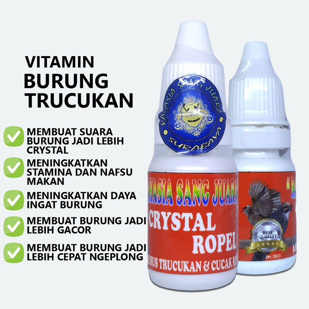 CRYSTAL ROPEL | VITAMIN BURUNG TRUCUKAN GACOR ROPEL NGOTOT