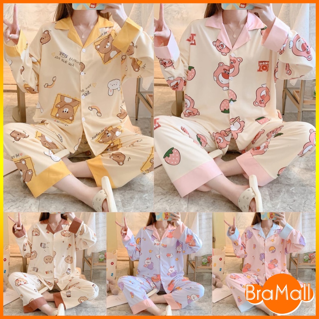 【 Bra Mall 】BM-323 Piyama Wanita import  Baju Tidur wanita muslimah Setelan Pajamas Babydoll