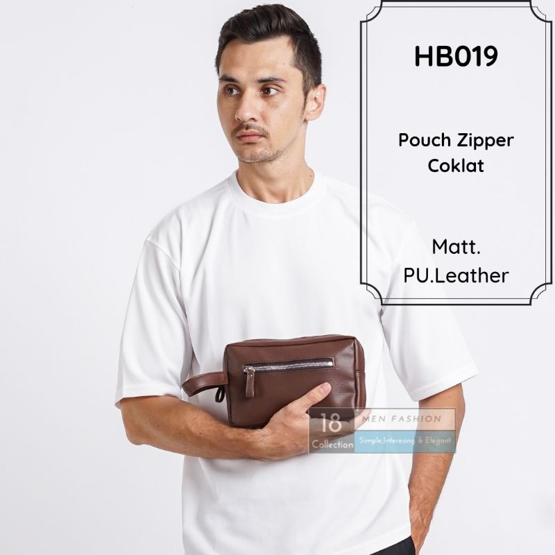 [Bisa Cod] Hand Bag Pria Pouch Kulit Import