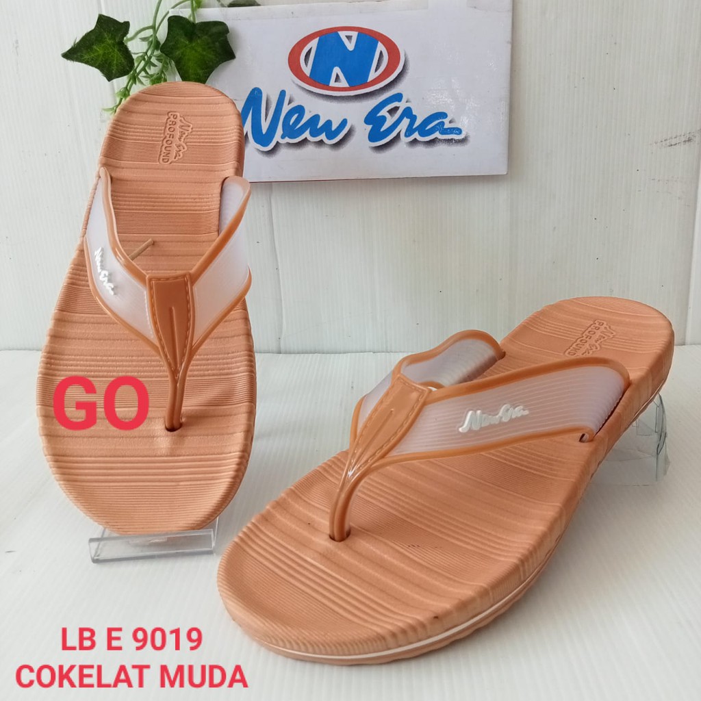 gof NEW ERA LB E 9019 Sandal Jepit Karet Perempuan Sendal Casual Sehari-hari Anti Slip Original