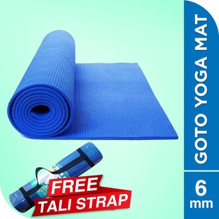 Matras Yoga 6mm MEREK GOTO atau 5mm NON MEREK, Pilih Dengan Sarung Tas ATAU Tali Strap Olahraga