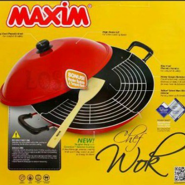 MAXIM CHEF WOK 40 CM | WAJAN MAXIM TUTUP 40CM