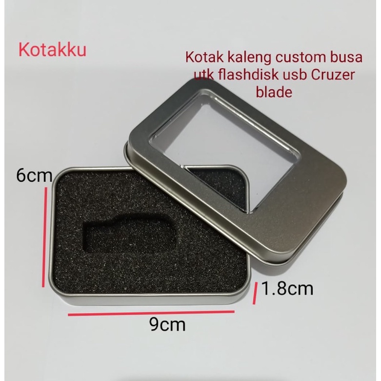 Kotak kaleng box flashdisk custom busa untuk Cluzer Blade