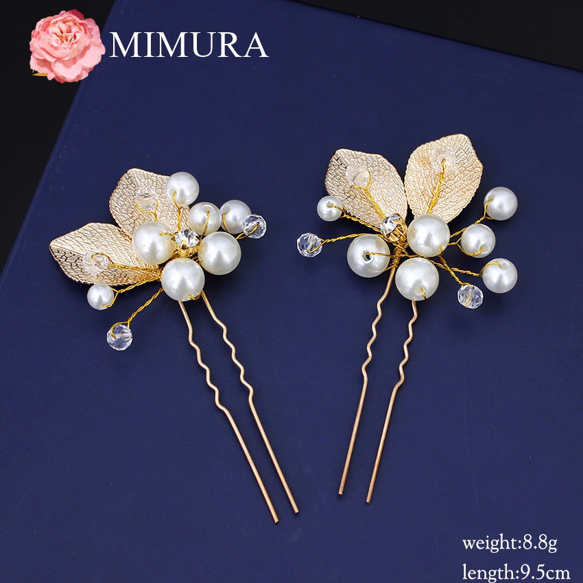 Aksesoris Rambut Hairpin Daun Emas Jepit Rambut Pesta Hiasan Rambut Tusuk Sanggul